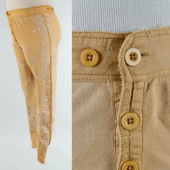 NWT Embroidered Whistlestop Underjohns Marigold Pants 228 Yellow Magnolia Pearl - Picture 7 of 13